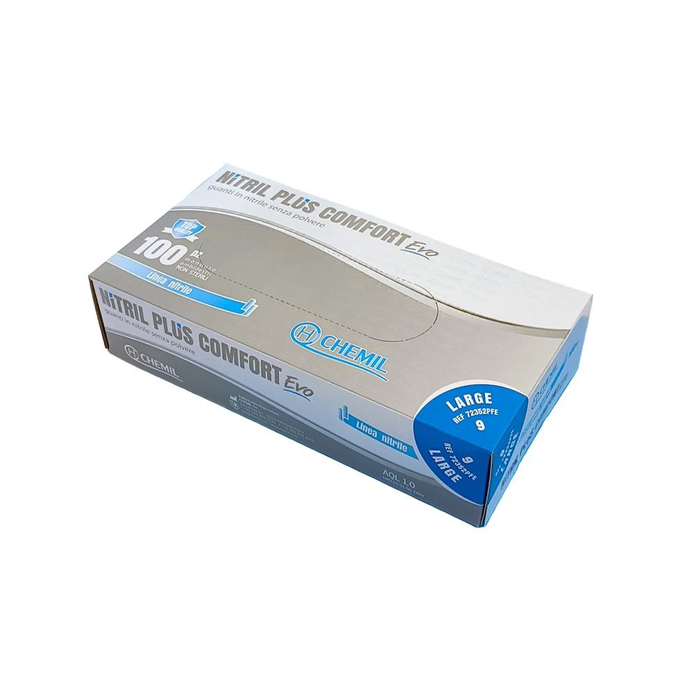 GUANTI NITRIL PLUS CONFORT EVO TG L CONF. 100 PZ.